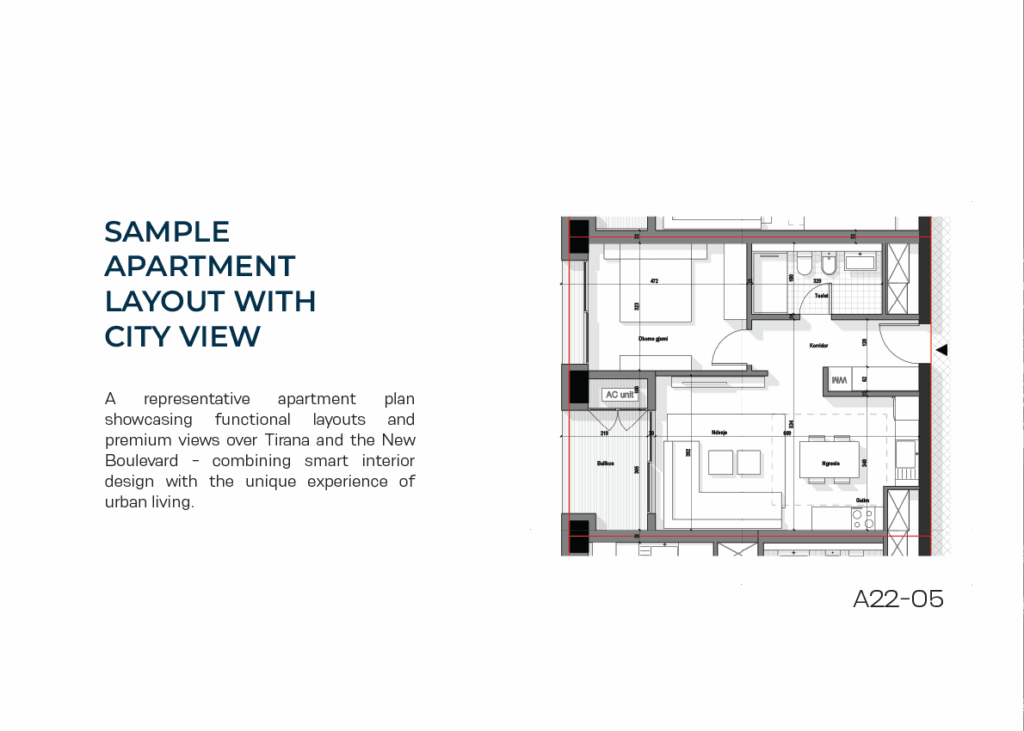 sample apartment layout with city view